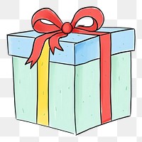PNG Gift box cartoon line white background.