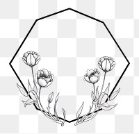 PNG  Hexagon drawing sketch shape.