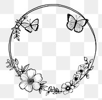 PNG  Flower pattern drawing circle.