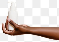 PNG Hand holding cream bottle cosmetics hygiene finger.