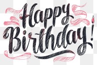 PNG Happy Birthday calligraphy birthday text