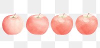 PNG Cute floating red apples as divider watercolour illustration plant food 