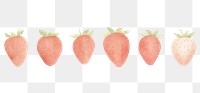 PNG Cute strawberries as divider watercolour illustration strawberry fruit plant.