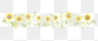 PNG Cute sunflowers as divider line watercolour illustration pattern plant asterales.