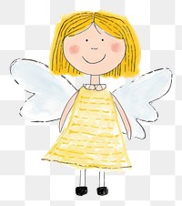 PNG  Girl angel drawing cartoon sketch. AI generated Image by rawpixel.