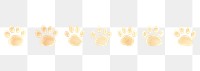 PNG Dog paws as divider line watercolour illustration white background carnivora panoramic.
