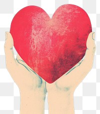 PNG  Heart holding adult hand.