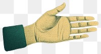PNG  Gold hand finger glove.