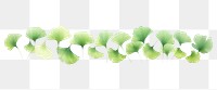 PNG Green gingkoes lines divider watercolour illustration plant leaf white background.