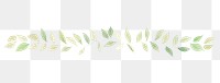 PNG Green leaves as divider line watercolour illustration backgrounds pattern plant.