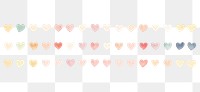 PNG Hearts as divider line watercolour illustration backgrounds petal white background.