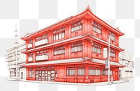 PNG Tokyo city building drawing architecture.