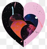 PNG Cut paper collage with heart shape pink creativity.