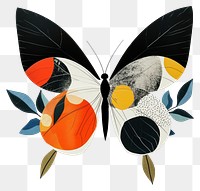 PNG Cut paper collage with butterfly art insect magnification.