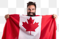 PNG Man wrapped canadian flag adult white background patriotism. 