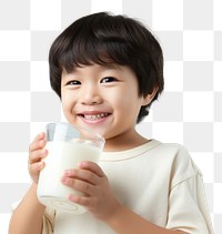 PNG Asian little boy milk drinking smile.