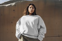 Women's sweater png mockup, transparent design