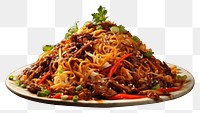 PNG  Yakisoba spaghetti noodle pasta. AI generated Image by rawpixel.