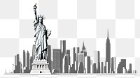 PNG City of new york silhouette metropolis landmark. AI generated Image by rawpixel.