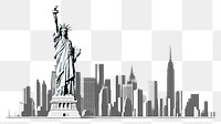 PNG City of new york silhouette metropolis landmark. 