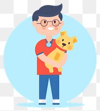 PNG Vet holding a dog cartoon cute photography. AI generated Image by rawpixel.