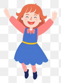 PNG A girl joyful dancing cartoon cute celebration. AI generated Image by rawpixel.