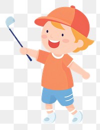 PNG Boy playing golf cartoon sports cute. AI generated Image by rawpixel.
