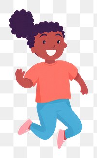 PNG Happy black kids and jumpping cartoon drawing child. AI generated Image by rawpixel.
