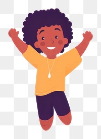 PNG Happy black kids and jumpping cartoon drawing child. AI generated Image by rawpixel.