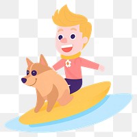 PNG Man surfing cartoon mammal sports. AI generated Image by rawpixel.