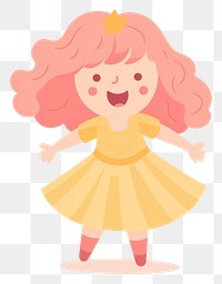 PNG Princess dancing cartoon cute white background. AI generated Image by rawpixel.