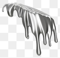 PNG Dripping hand silver metal white background