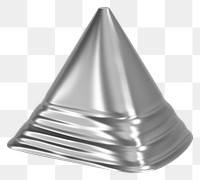 PNG Pyramid melting dripping silver white background monochrome.