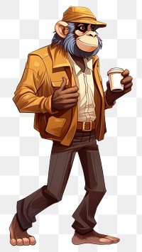 PNG  Monkey jacket adult cup. AI generated Image by rawpixel.