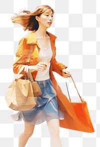PNG Motion blur middle age woman carrying shopping bag walking adult architecture.
