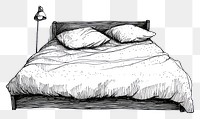PNG  Drawing bed furniture sketch.