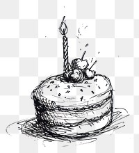 PNG  Drawing birthday dessert sketch.
