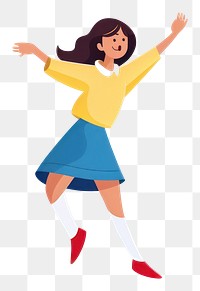 PNG Girl teenager cartoon dancing white background creativity.