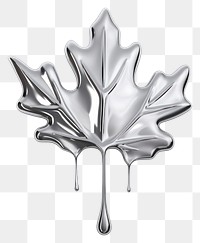 PNG Dripping maple leaf silver plant metal.