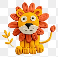 PNG  Plasticine of lion craft art toy.