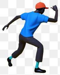 PNG  Black man with dancing cartoon sports blue. AI generated Image by rawpixel.