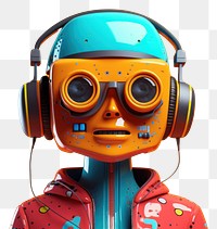 PNG Robot headphones cartoon electronics.