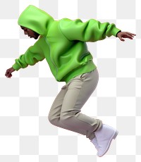 PNG  Man wearing sportwear sweatshirt fashion dancing. AI generated Image by rawpixel.