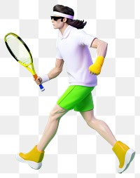 PNG  Man tennis fashion racket. AI generated Image by rawpixel.
