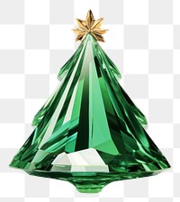 PNG Christmas tree gemstone ornament jewelry white background.