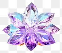 PNG Flower shape gemstone crystal amethyst jewelry.