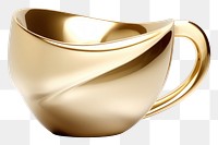 PNG  Cup gold mug white background.