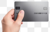 PNG  Credit card hand text white background. AI generated Image by rawpixel.