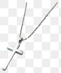 PNG A silver Christ Cross necklace cross pendant jewelry. 