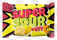 Candy sachet png snack product packaging, transparent background